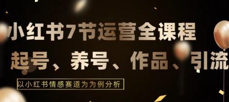 7节小红书运营实战全教程，结合最新情感赛道，打通小红书运营全流程【揭秘】-情久项目网