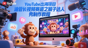 YouTube出海项目，油管长视频赛道之猴子达人秀制作教程-情久项目网