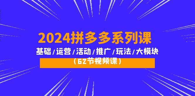 (10019期)2024拼多多系列课：基础/运营/活动/推广/玩法/大模块(62节视频课)-情久项目网