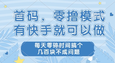 首码零撸项目，有快手就可以做，每天业务时间搞个几张不是问题【揭秘】-情久项目网