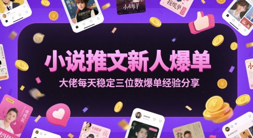 小说推文新人爆单大佬每天稳定三位数爆单经验分享-情久项目网