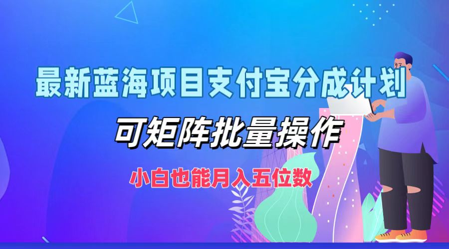 最新蓝海项目支付宝分成计划，可矩阵批量操作，小白也能月入五位数-情久项目网