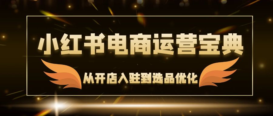 小红书电商运营宝典：从开店入驻到选品优化，一站式解决你的电商难题-情久项目网