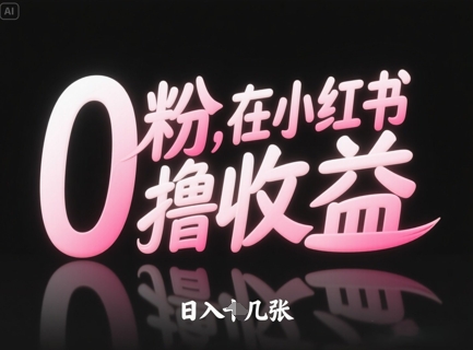 0粉在小红书撸收益，日入几张-情久项目网