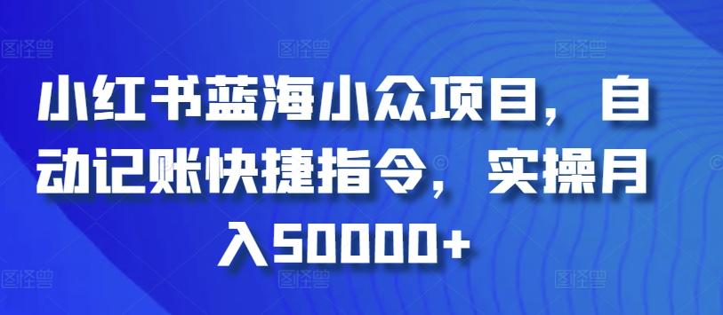 小红书蓝海小众项目，自动记账快捷指令，实操月入50000+【揭秘】-情久项目网