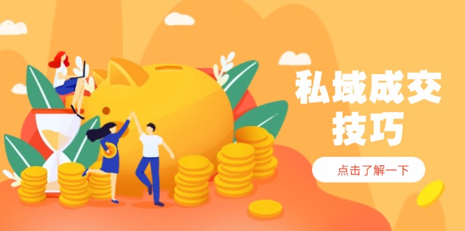私域成交技巧，帮你从入门到精通，破解四大痛点，快速变现，轻松收钱-情久项目网