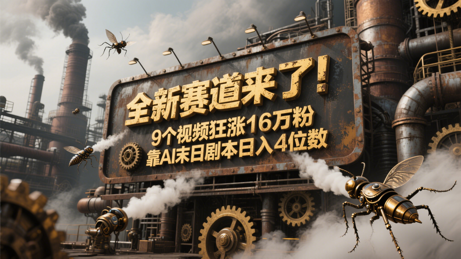 全新赛道来了！9个视频狂涨16万粉，靠AI末日剧本日入4位数，评论区爆肝追更！-情久项目网