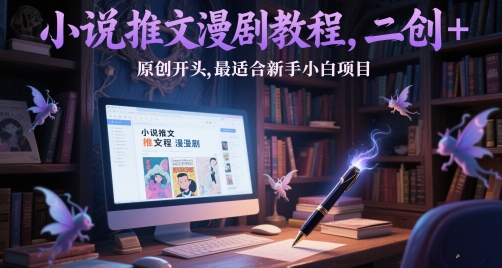 小说推文漫剧教程，二创+原创开头，最适合新手小白项目-情久项目网