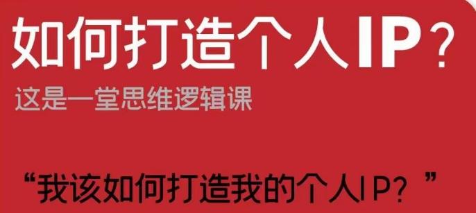 如何打造个人IP？这是一堂思维逻辑课“我该如何打造我的个人IP？”-情久项目网