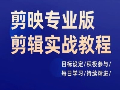 剪映专业版剪辑实战教程，目标设定/积极参与/每日学习/持续精进-情久项目网