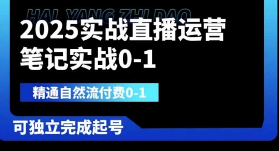 2025实战直播运营0-1，精通自然流付费0-1，可独立完成起号-情久项目网