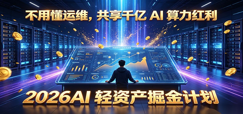 不用懂运维，共享千亿 AI 算力红利，2026AI 轻资产掘金计划-情久项目网