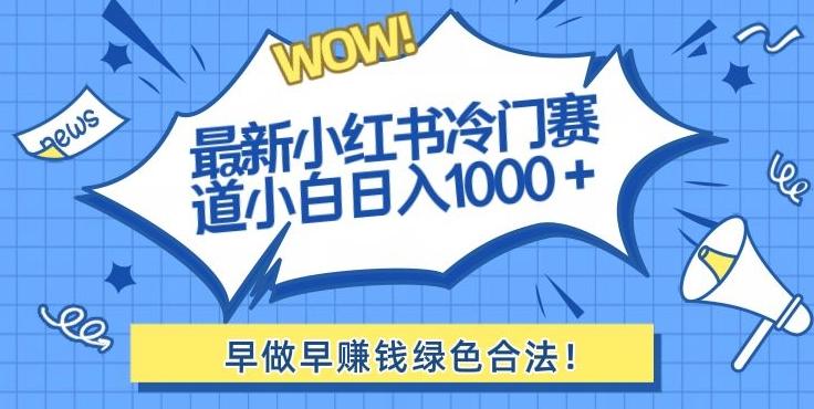 最新小红书冷门赛道日入1000+一部手机小白轻松-情久项目网