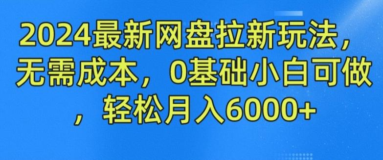 2024最新网盘拉新玩法，无需成本，0基础小白可做，轻松月入6000+【揭秘】-情久项目网