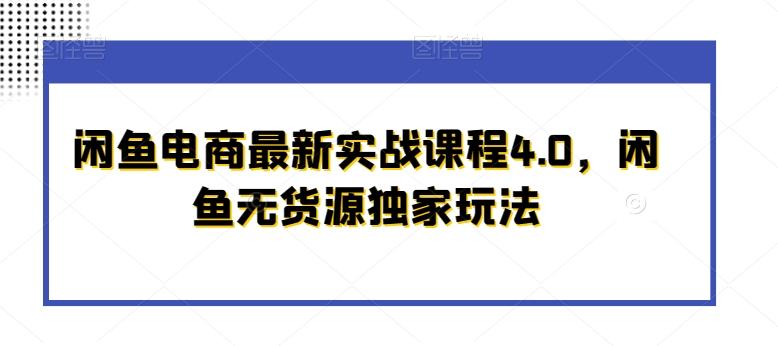 闲鱼电商最新实战课程4.0，闲鱼无货源独家玩法-情久项目网