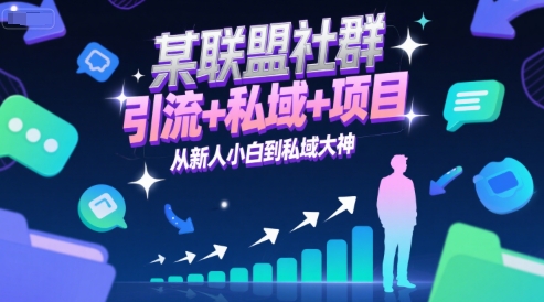 某联盟社群，引流+私域+项目，从新人小白到私域大神-情久项目网