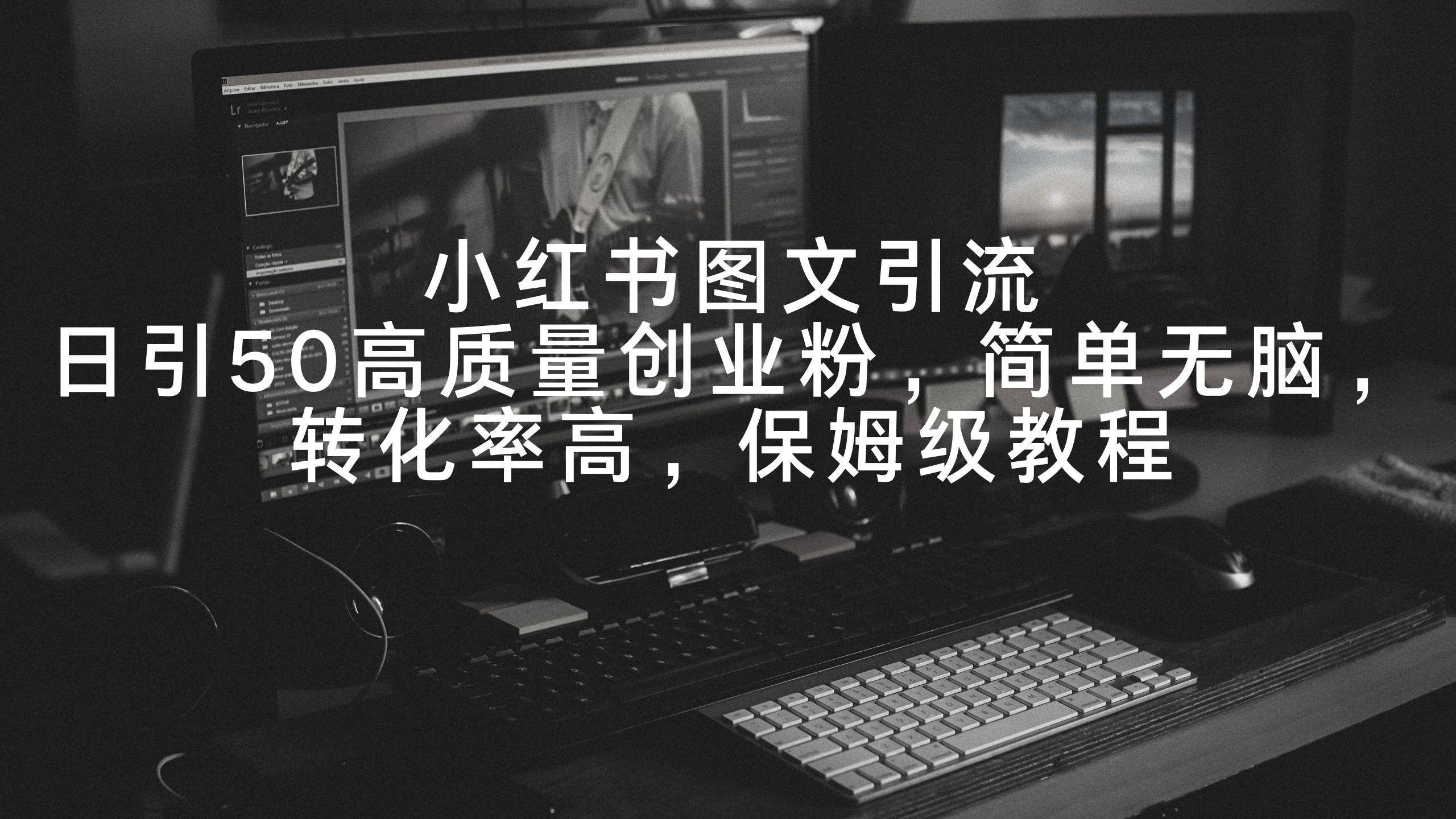 小红书图文引流，日引50高质量创业粉，简单无脑，转化率高，保姆级教程-情久项目网