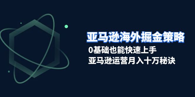 亚马逊海外掘金策略，0基础也能快速上手，亚马逊运营月入十万秘诀-情久项目网