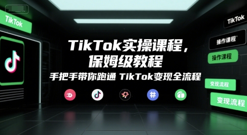TikTok实操课程，保姆级教程，手把手带你跑通TikTok变现全流程-情久项目网