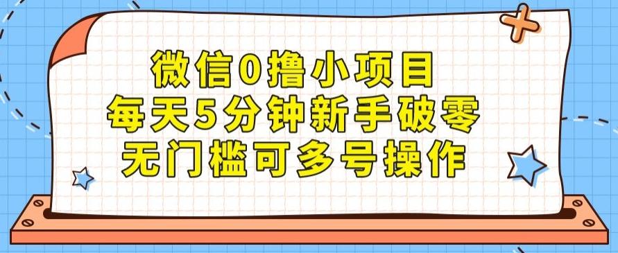微信0撸小项目，每天5分钟新手破零，无门槛可多号操作-情久项目网