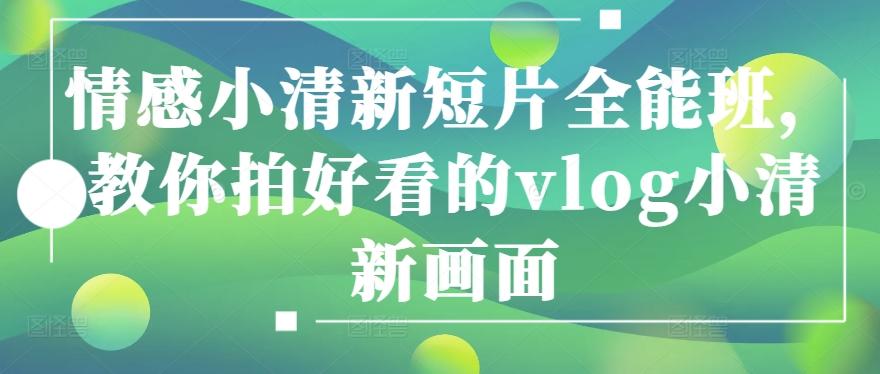 情感小清新短片全能班，教你拍好看的vlog小清新画面-情久项目网