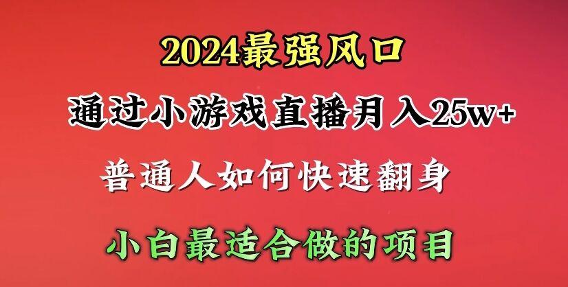 (10020期)2024年最强风口，通过小游戏直播月入25w+单日收益5000+小白最适合做的项目-情久项目网