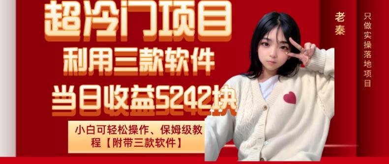 超冷门项目、利用三款软件、当日收益5242块、小白可轻松操作、保姆级教程【附带三款软件】-情久项目网