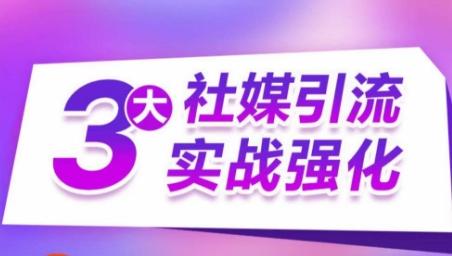 3大社媒引流实战强化，多渠道站外引流，高效精准获客，订单销售额翻倍增长-情久项目网