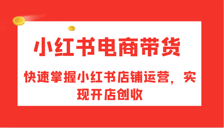 小红书电商带货，快速掌握小红书店铺运营，实现开店创收-情久项目网