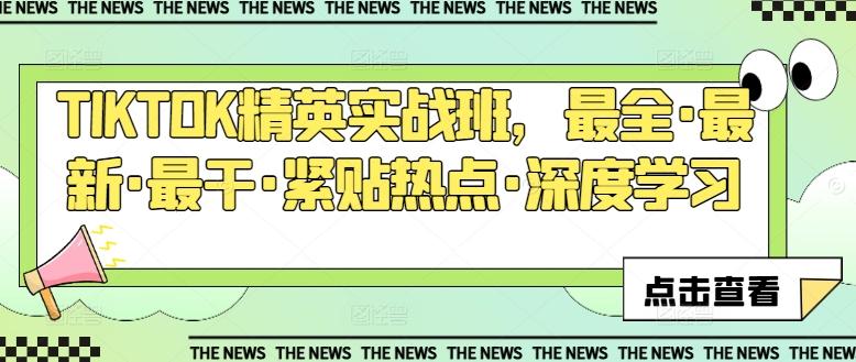 TIKTOK精英实战班，最全·最新·最干·紧贴热点·深度学习-情久项目网