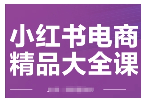 小红书电商精品大全课,快速掌握小红书运营技巧,实现精准引流与爆单目标,轻松玩转小红书电商(更新2月)