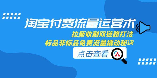 淘宝付费流量运营术，拉新收割双链路打法，标品非标品免费流量撬动秘诀-情久项目网