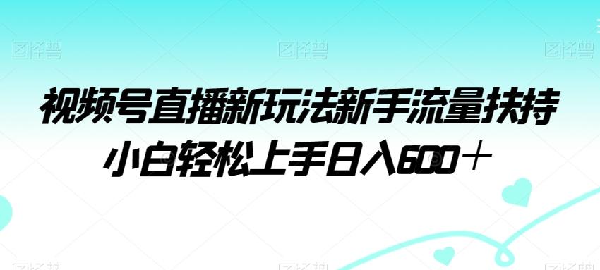 视频号直播新玩法新手流量扶持小白轻松上手日入600＋【揭秘】-情久项目网