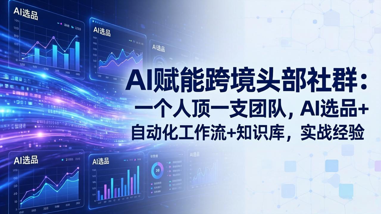 AI赋能跨境头部社群-更新6月：一个人顶一支团队，AI选品+自动化工作流+知识库，实战经验-情久项目网