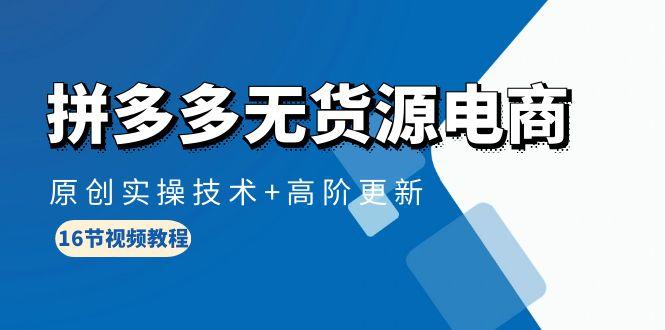 (10015期)拼多多无货源电商，原创实操技术+高阶更新(16节视频教程)-情久项目网