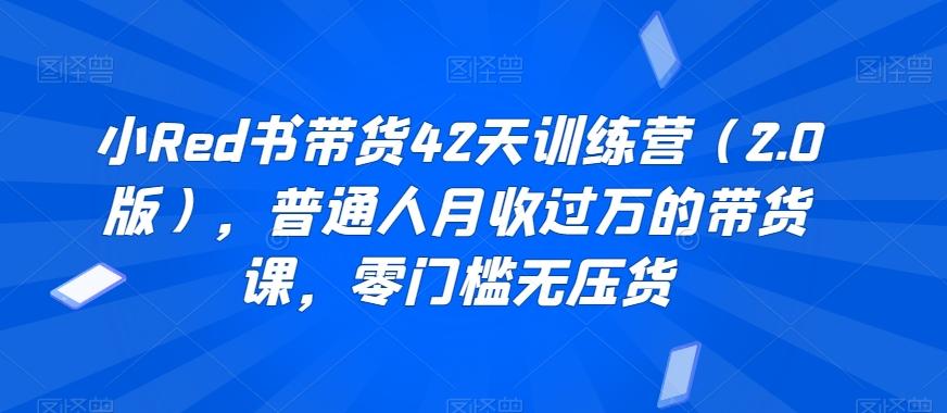 小Red书带货42天训练营(2.0版)，普通人月收过万的带货课，零门槛无压货-情久项目网