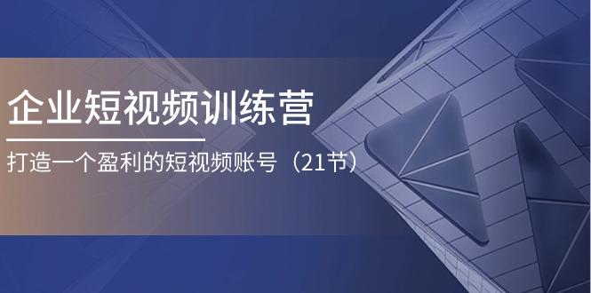 企业短视频训练营：打造一个盈利的短视频账号(21节-情久项目网