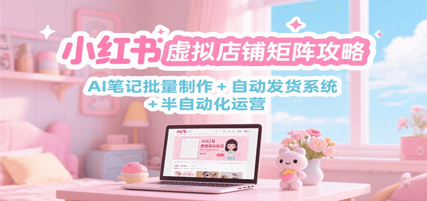 小红书虚拟店铺矩阵攻略：AI笔记批量制作 + 自动发货系统 + 半自动化运营-情久项目网