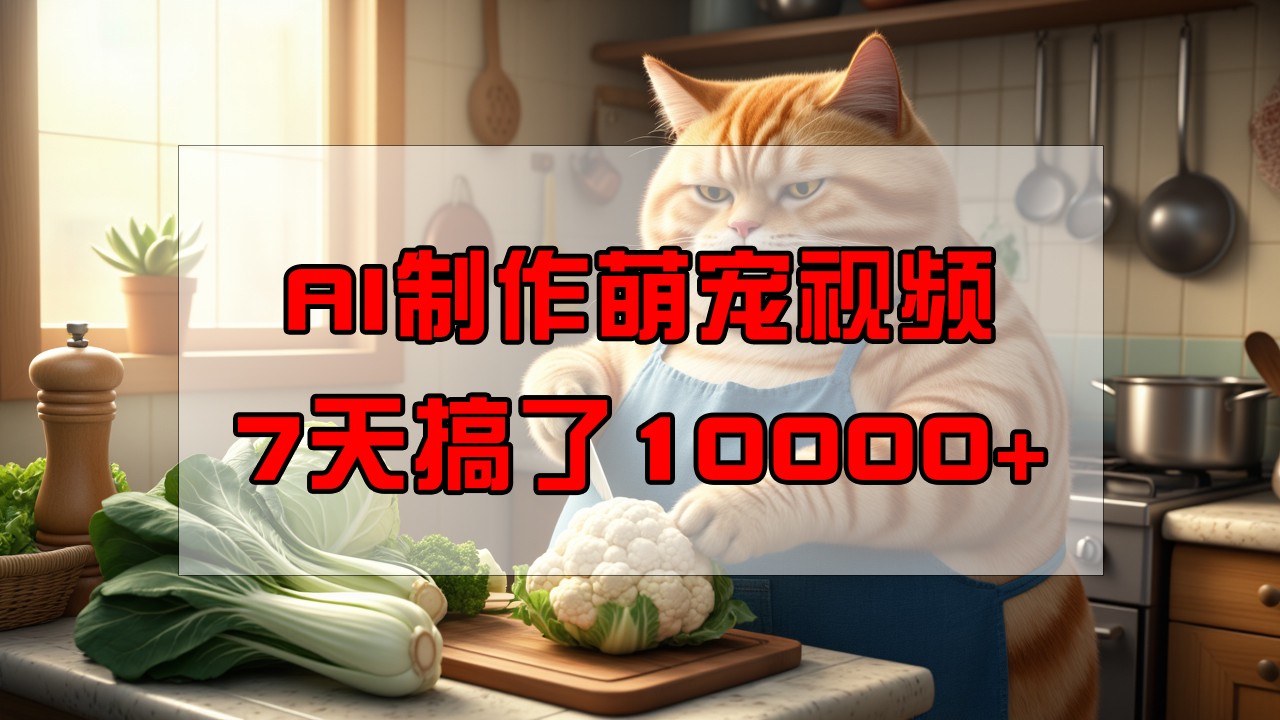 靠AI制作萌宠视频，7天搞了1万+，操作简单门槛低，有手机就行-情久项目网