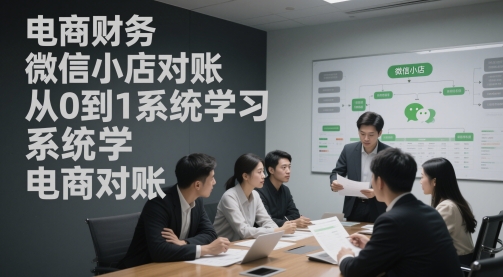 电商财务微信小店对账，从0到1系统学习电商对账-情久项目网