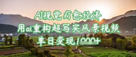 AI视觉疗愈经济：用ai重构超写实风景视频，单日变现多张-情久项目网