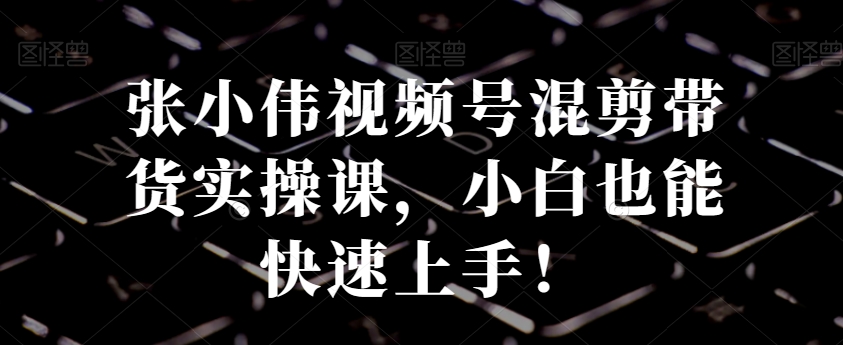 张小伟视频号混剪带货实操课，小白也能快速上手！-情久项目网