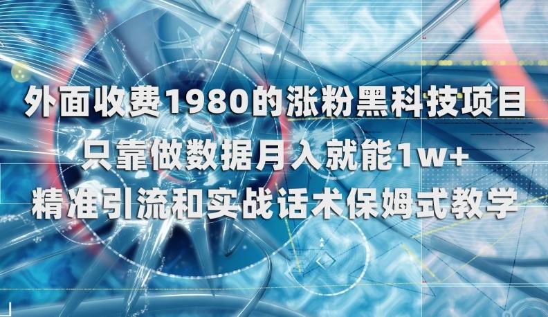 外面收费1980的涨粉黑科技项目，只靠做数据月入就能1w+【揭秘】-情久项目网