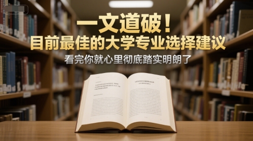 付费文章：一文道破！目前最佳的大学专业选择建议，看完你就心里彻底踏实明朗了-情久项目网