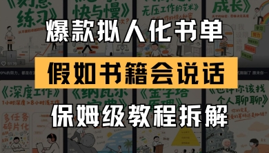 最新爆款拟人化书单玩法，假如书籍会说话，保姆级教程-情久项目网