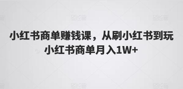 小红书商单赚钱课，从刷小红书到玩小红书商单月入1W+-情久项目网