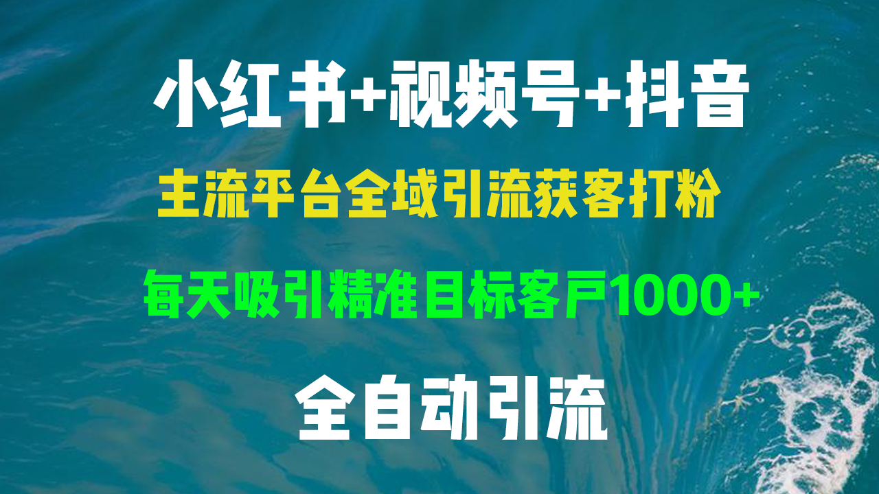 小红书，视频号，抖音主流平台全域引流获客打粉，每天吸引精准目标客户...-情久项目网