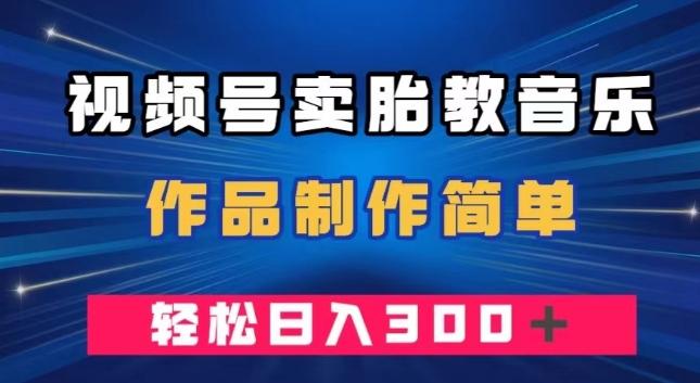 视频号卖胎教音乐，作品制作简单，一单49，轻松日入300＋-情久项目网