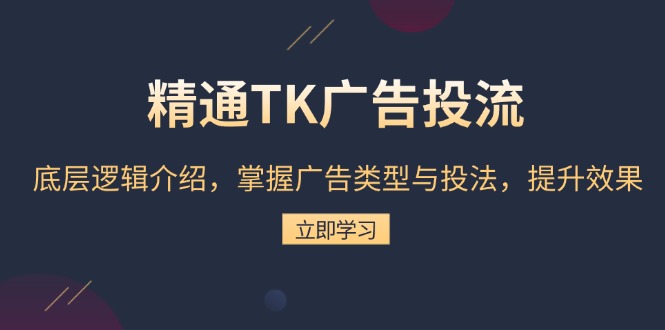 精通TK广告投流：底层逻辑介绍，掌握广告类型与投法，提升效果-情久项目网