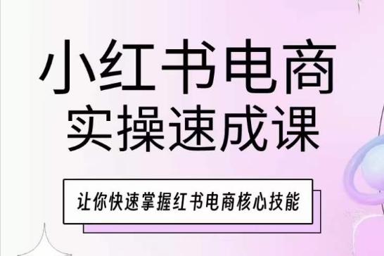 小红书电商实操速成课，让你快速掌握红书电商核心技能-情久项目网